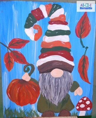 Fall Gnome Canvas 8x10