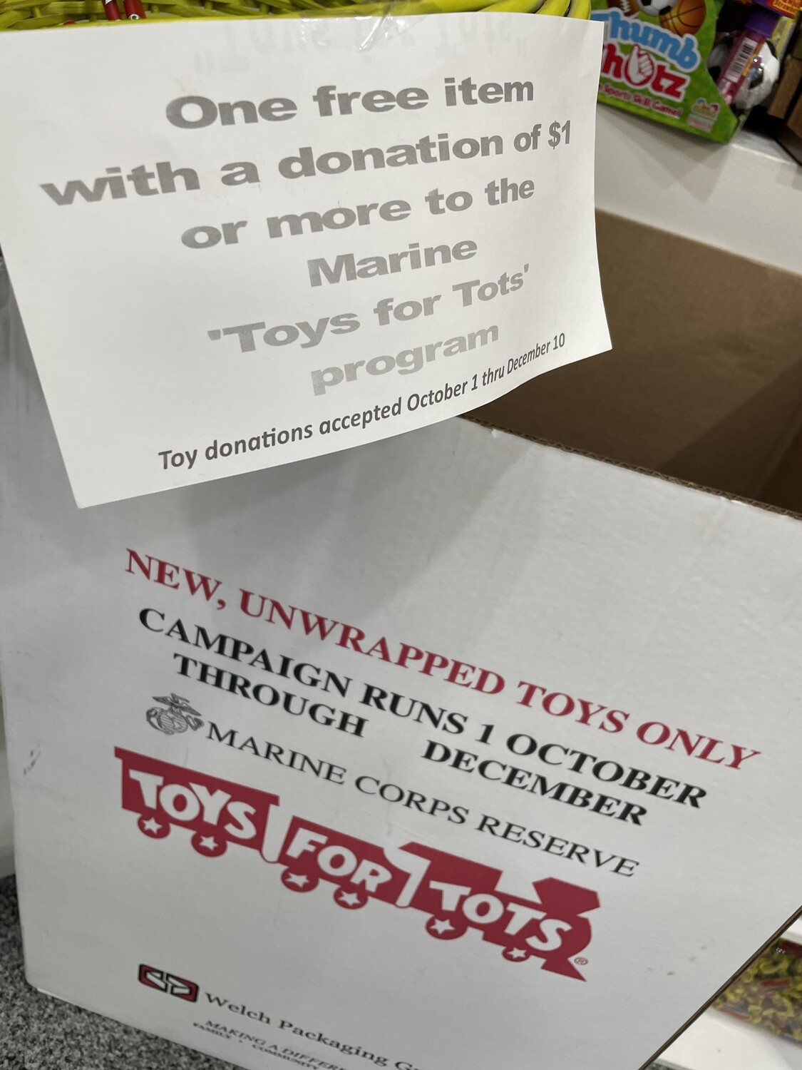 Donation $5 to the Marines Toys for Tots Program