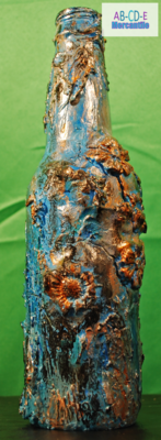 Altered Bottle-Victorian Blossoms