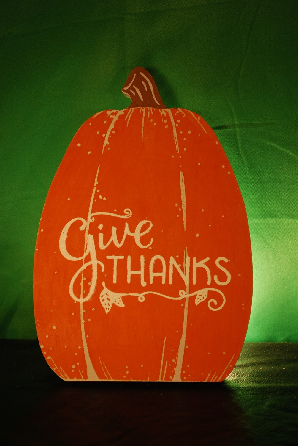 Give Thanks Wood Pumpkin