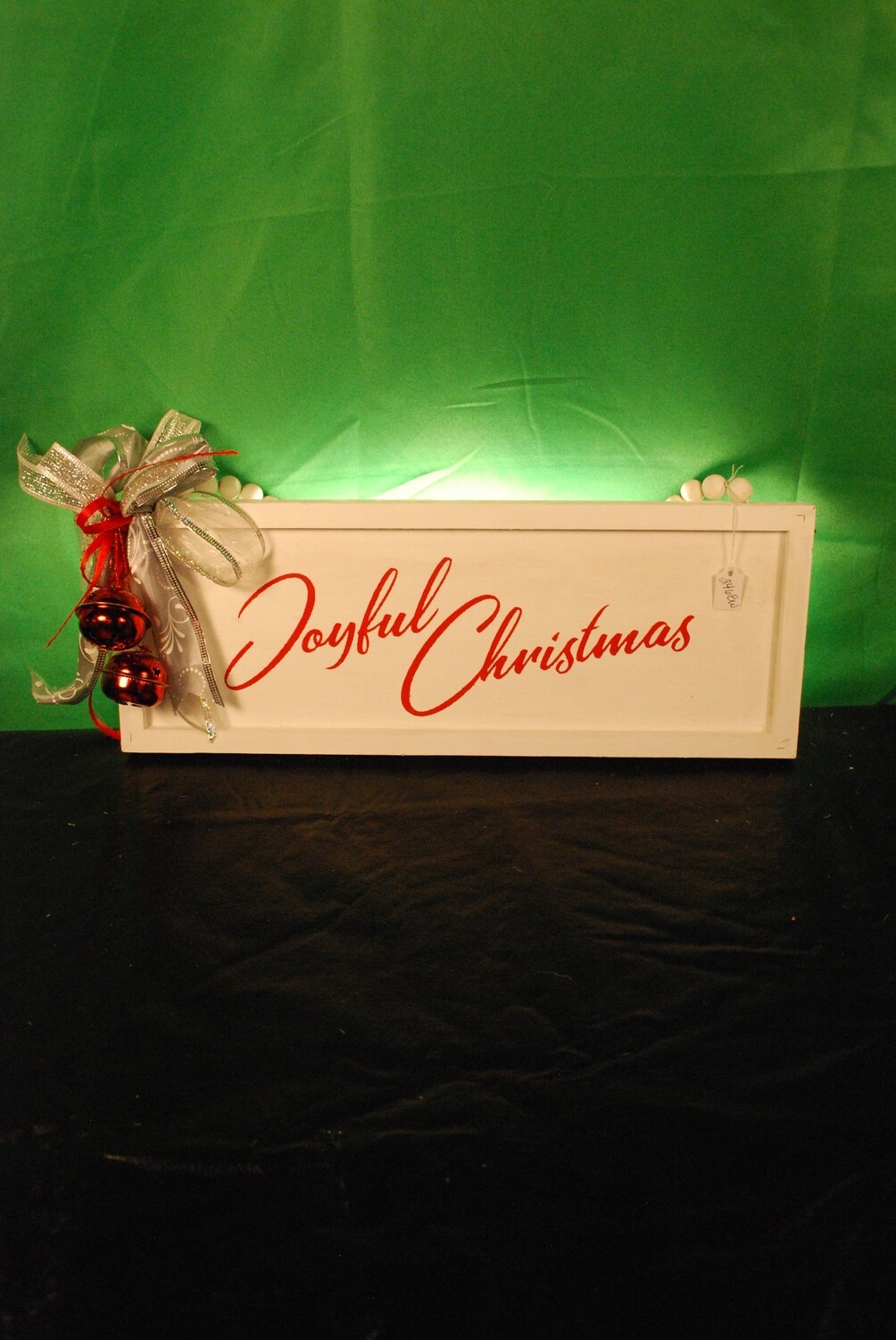 Joyful Christmas Hanging Sign with Beaded Hanger