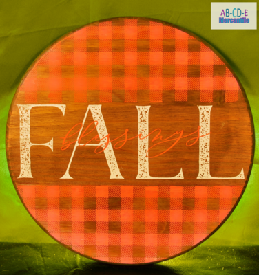 Fall Blessings Wood Round