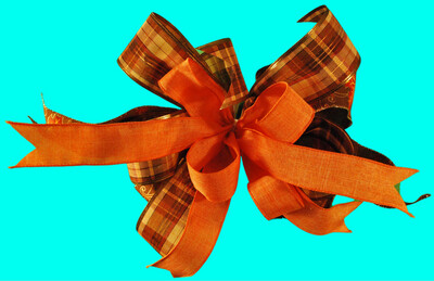 Large Bow Brown plaid