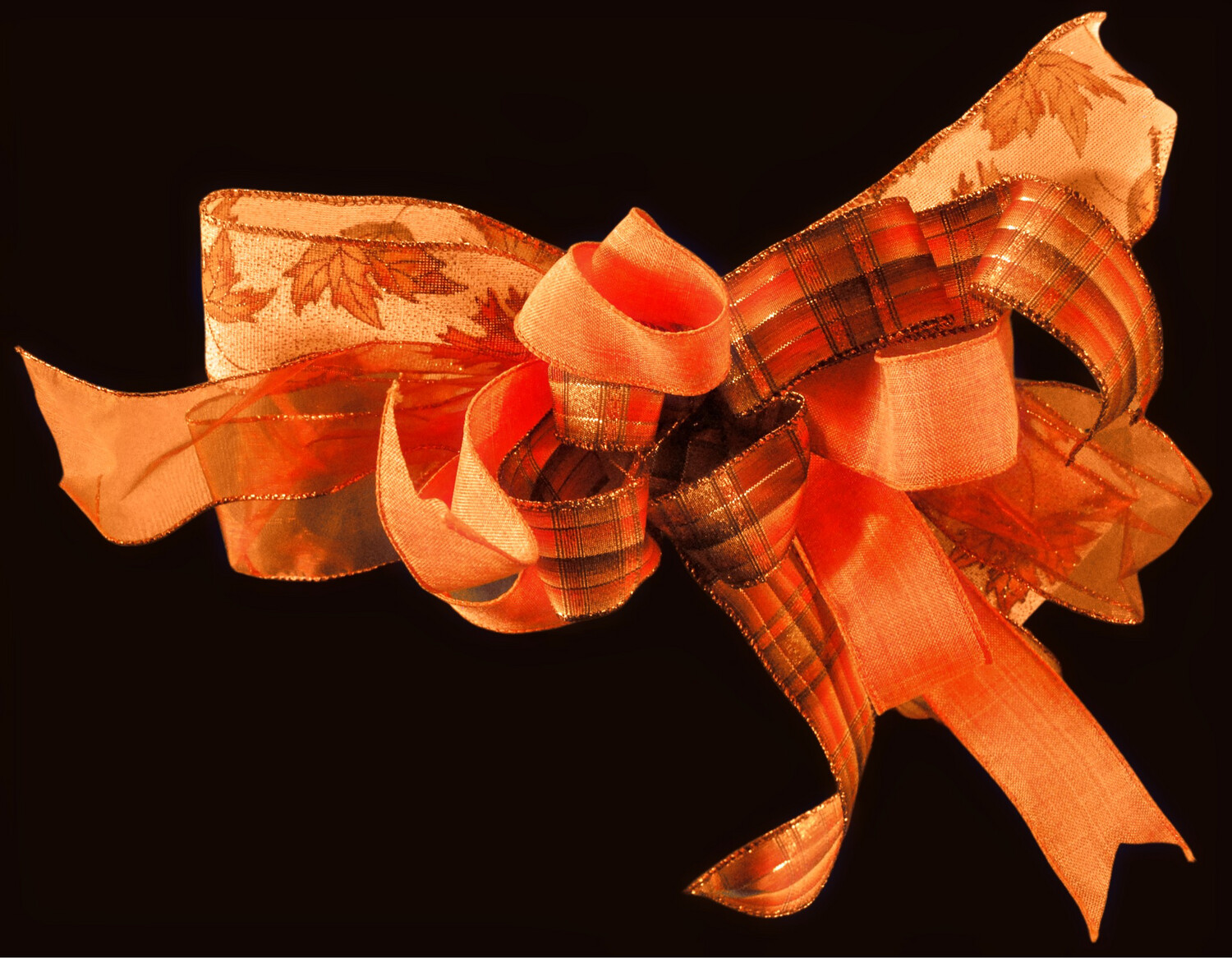 Medium Orange leaf bow