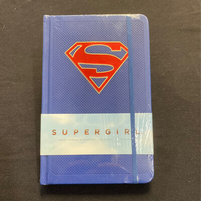 Supergirul Blue Leather Ruled Journal with Pocket