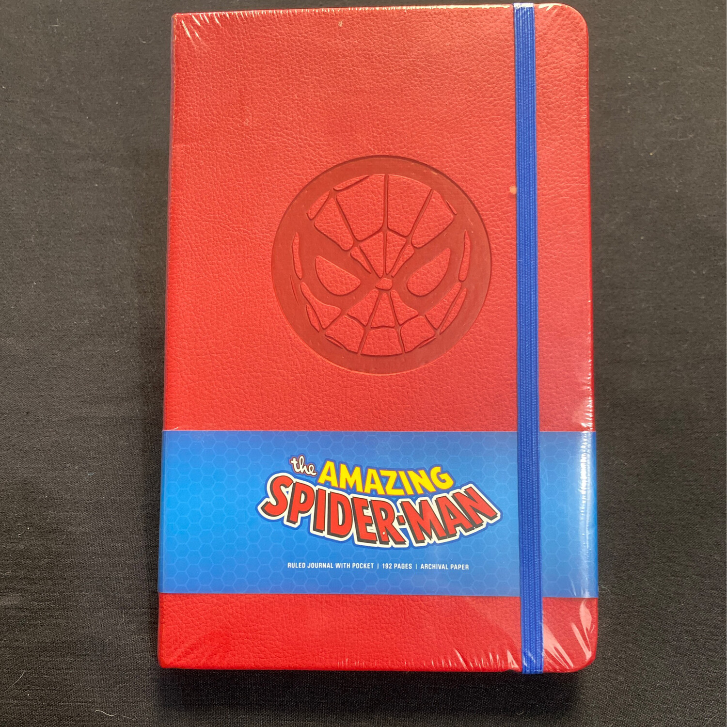 Spiderman Red Leather Ruled Journal with Pocket