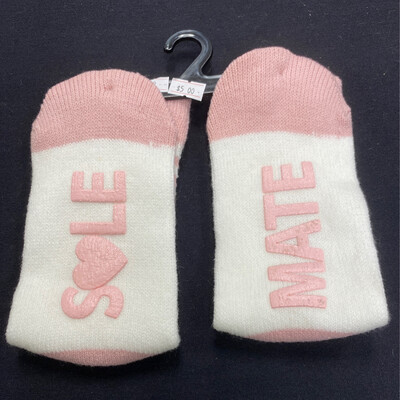 Sole Mate Socks-Pink &amp; White