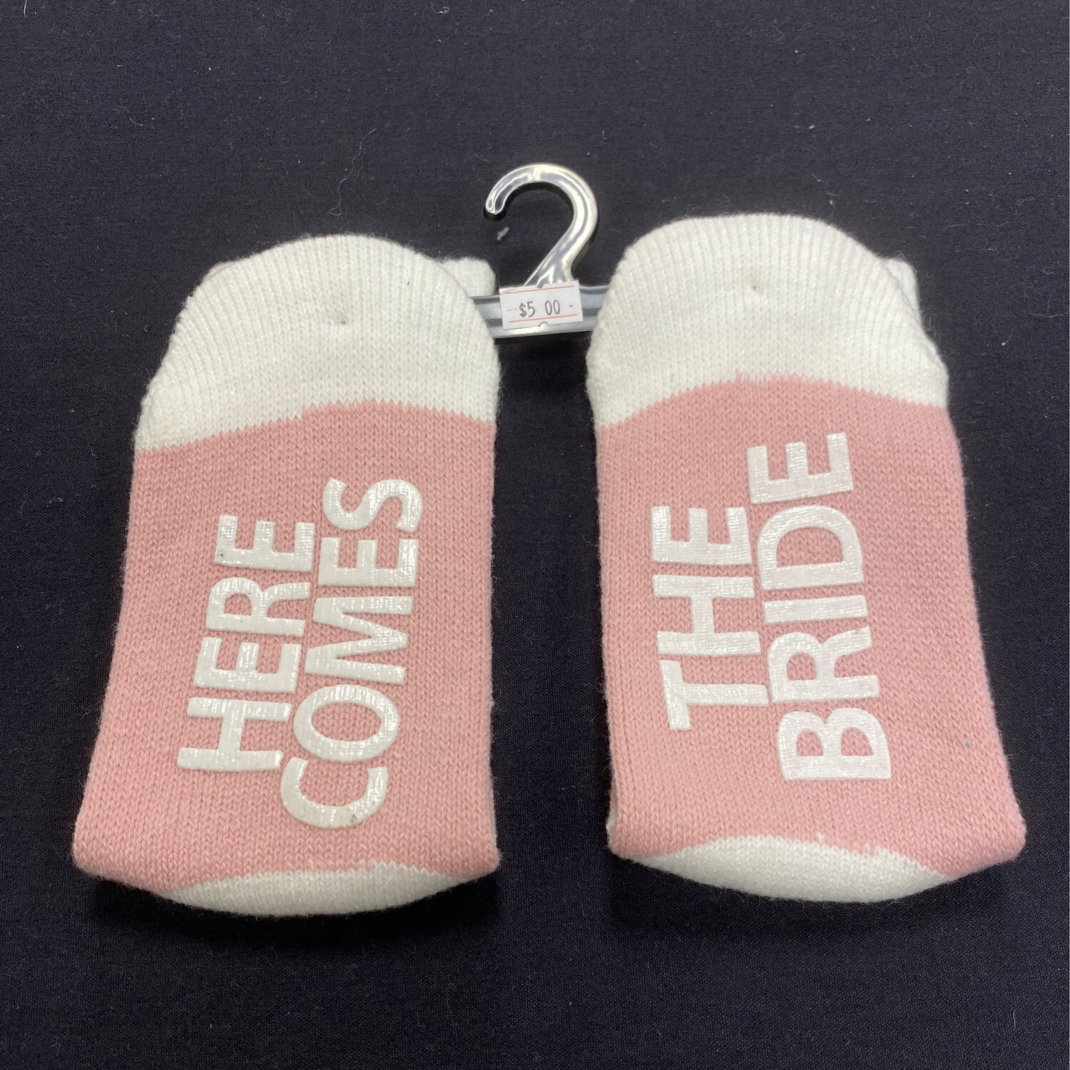 Here Comes the Bride Socks-Pink &amp; White