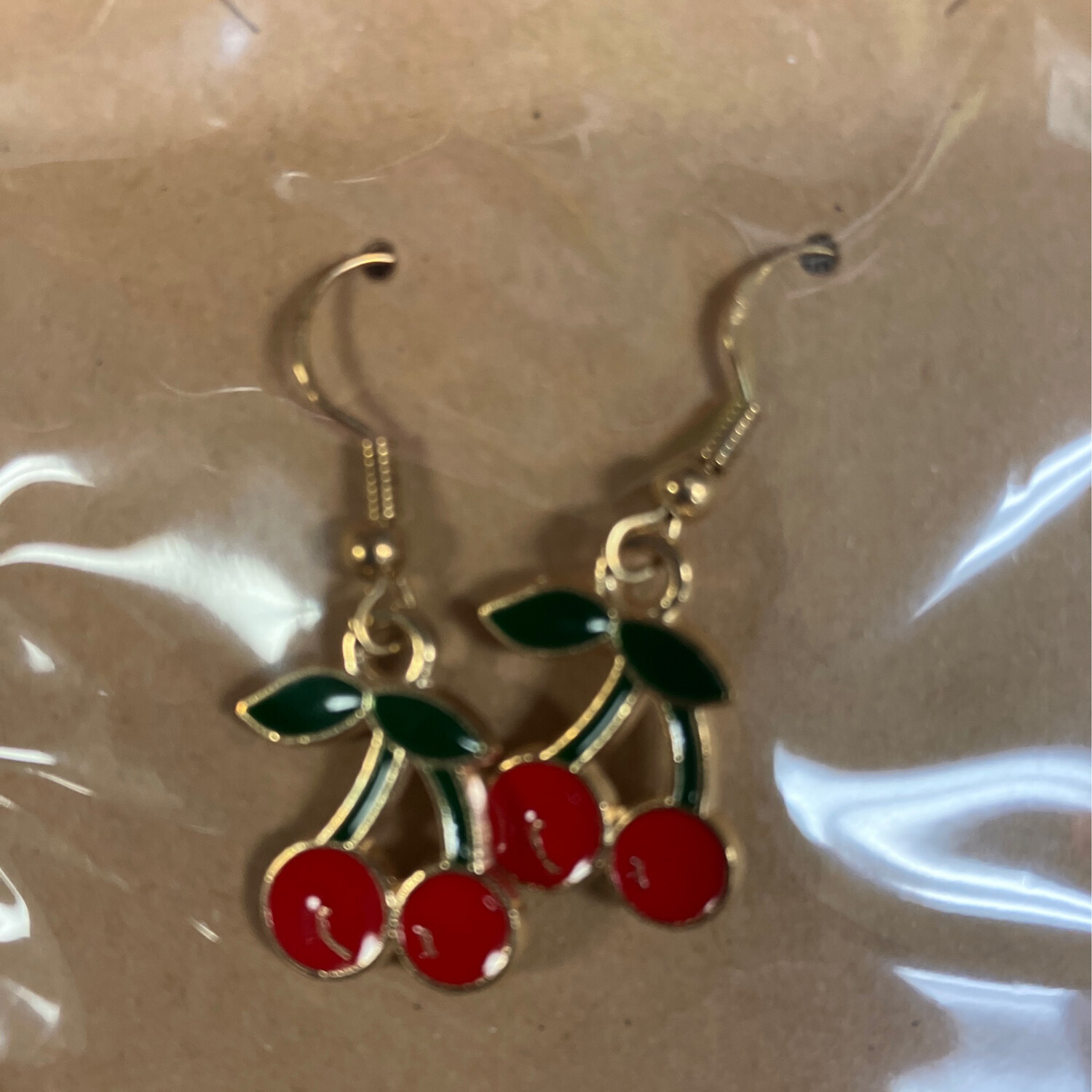 Gold Cherry Earrings