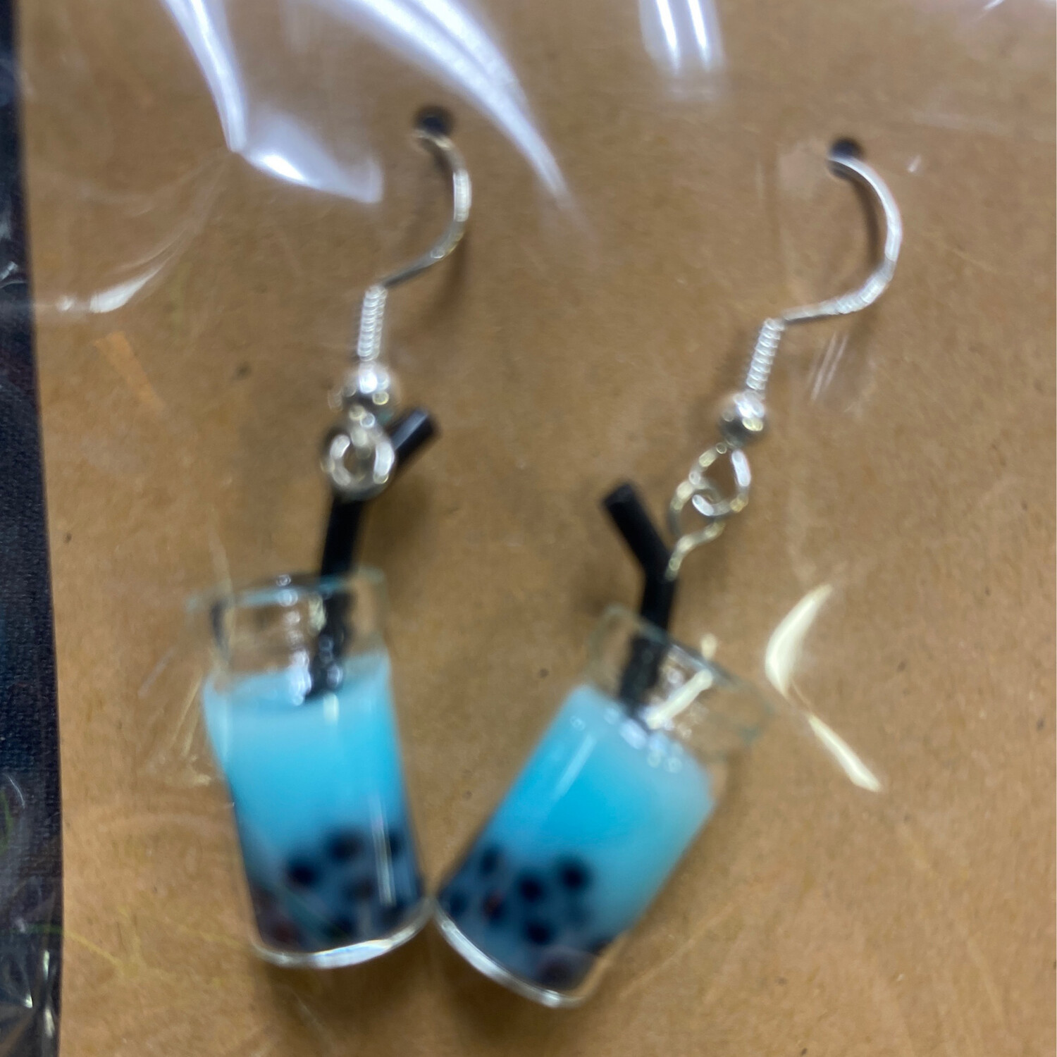 Blue Boba Drink Earrings