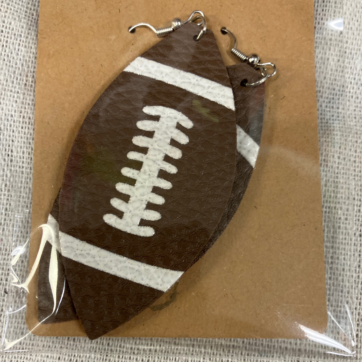 Leather Earrings-Sports Football