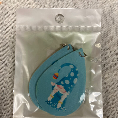 Leather Earrings-Easter Gnome Blue 3