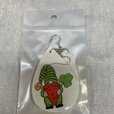 Leather Earrings-St Patty Gnome 2