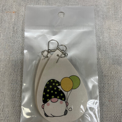 Leather Earrings-St Patty Gnome 1