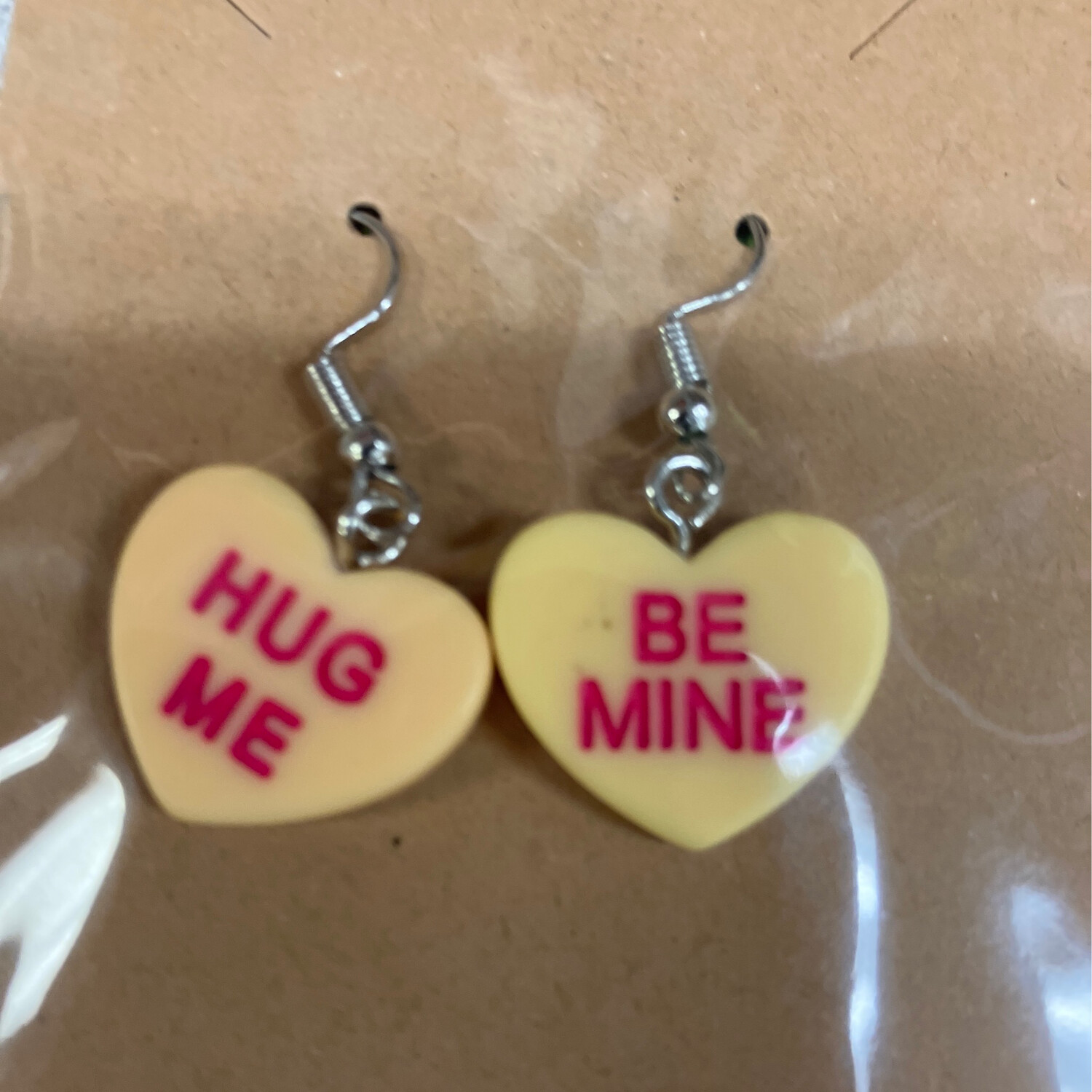 Conversation Hearts Earrings Single Yellow