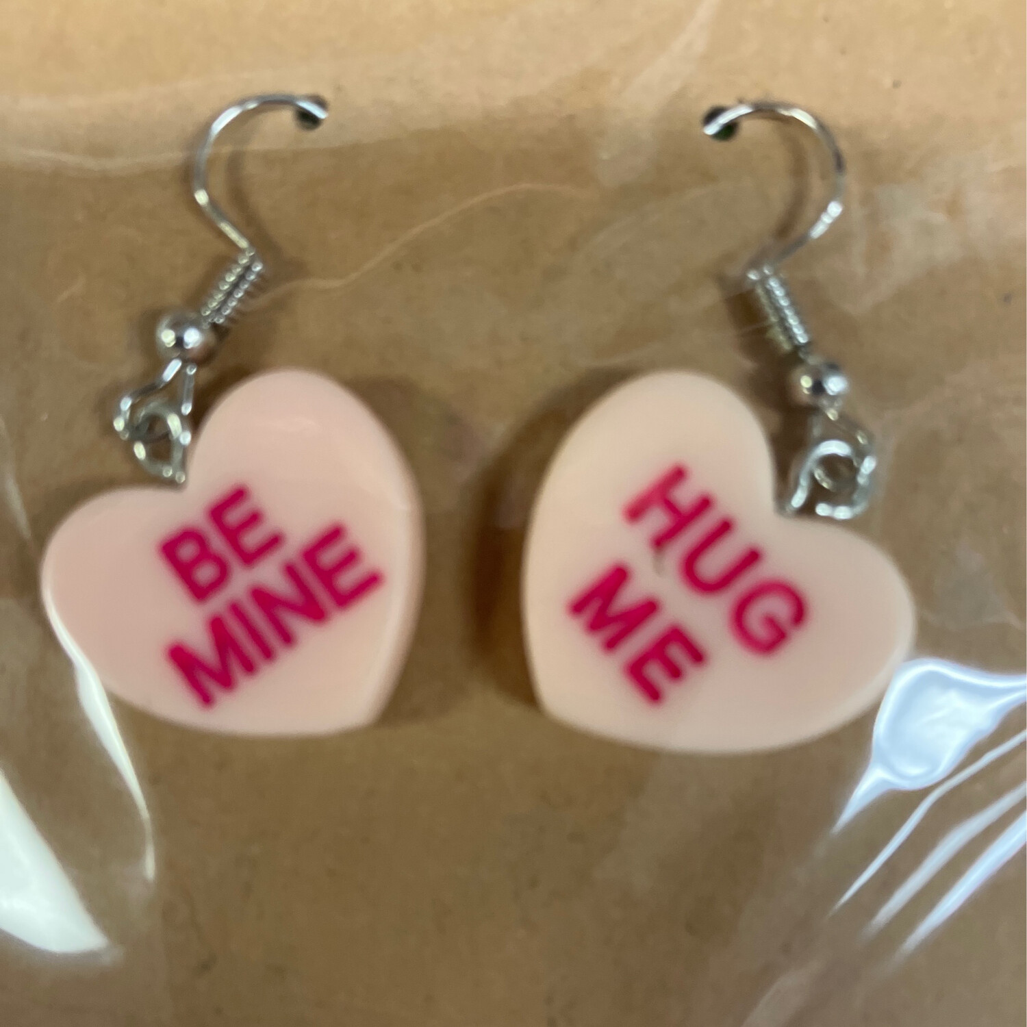 Conversation Hearts Earrings Single Orange