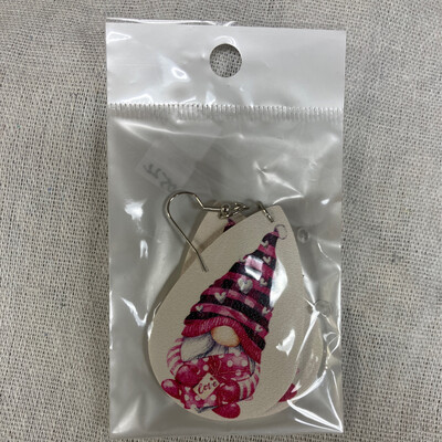 Leather Earrings-Valentine Gnome 5