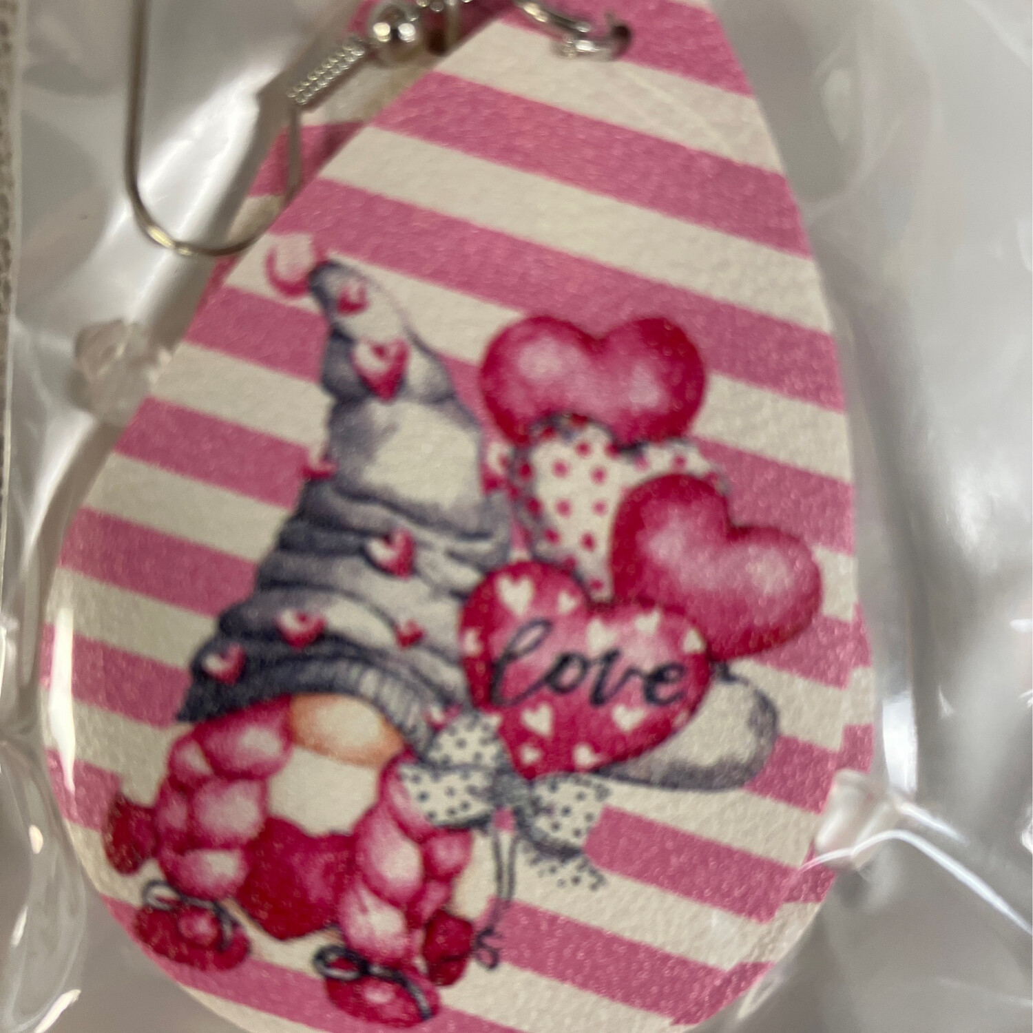 Leather Earrings-Valentine Gnome 4