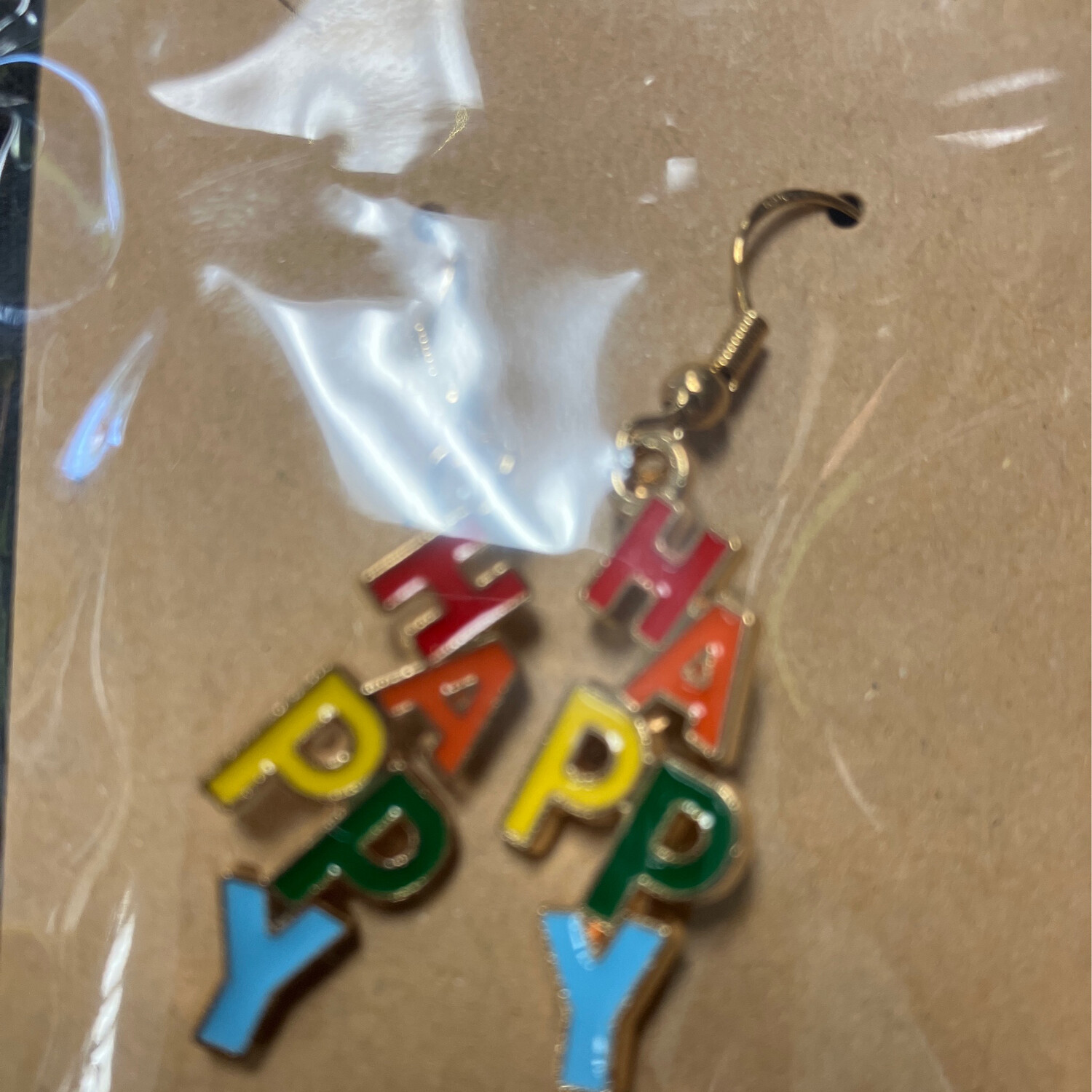 Gold Happy Earrings