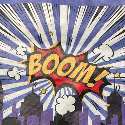 Boom' Superhero Fan Drawstring Bag-Blue &amp; Purple