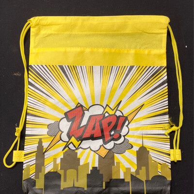 Zap' Superhero Fan Drawstring Bag-Yellow &amp; Black