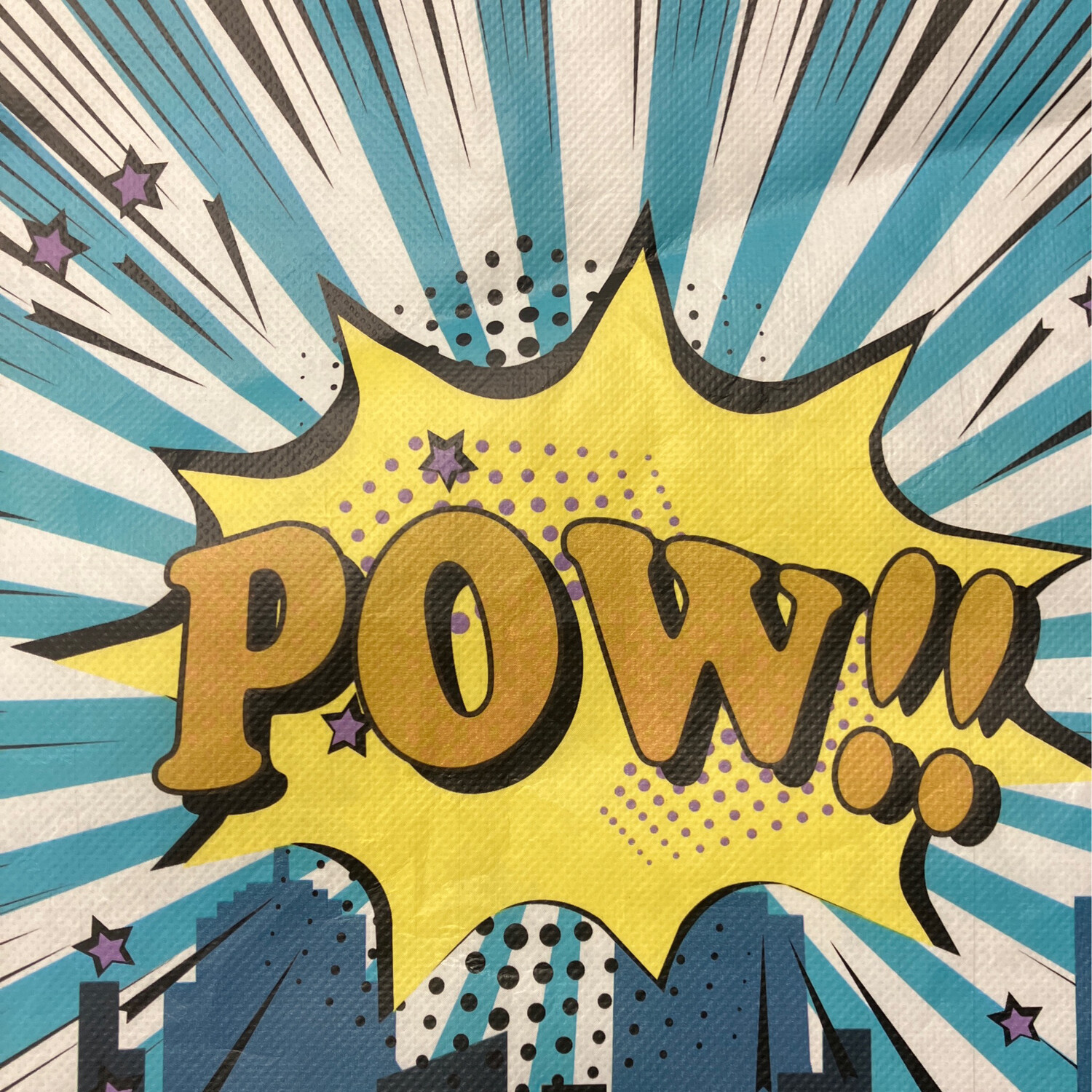 Pow&#39; Superhero Fan Drawstring Bag-Teal &amp; Black