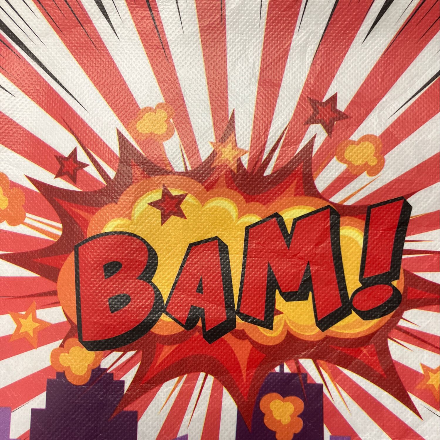 Bam&#39; Superhero Fan Drawstring Bag-Red &amp; Purple
