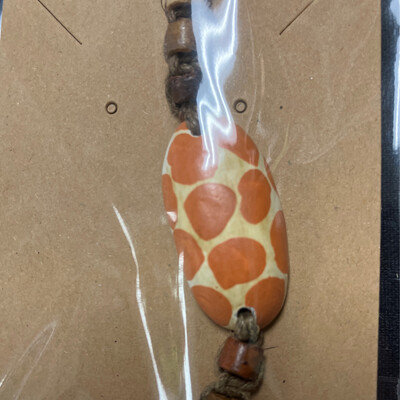 Handmade Orange &amp; Cream Leopard Print Bracelet