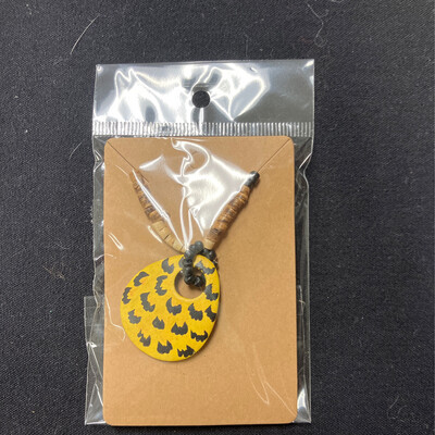Handmade Yellow &amp; Black Leopard Print Necklace