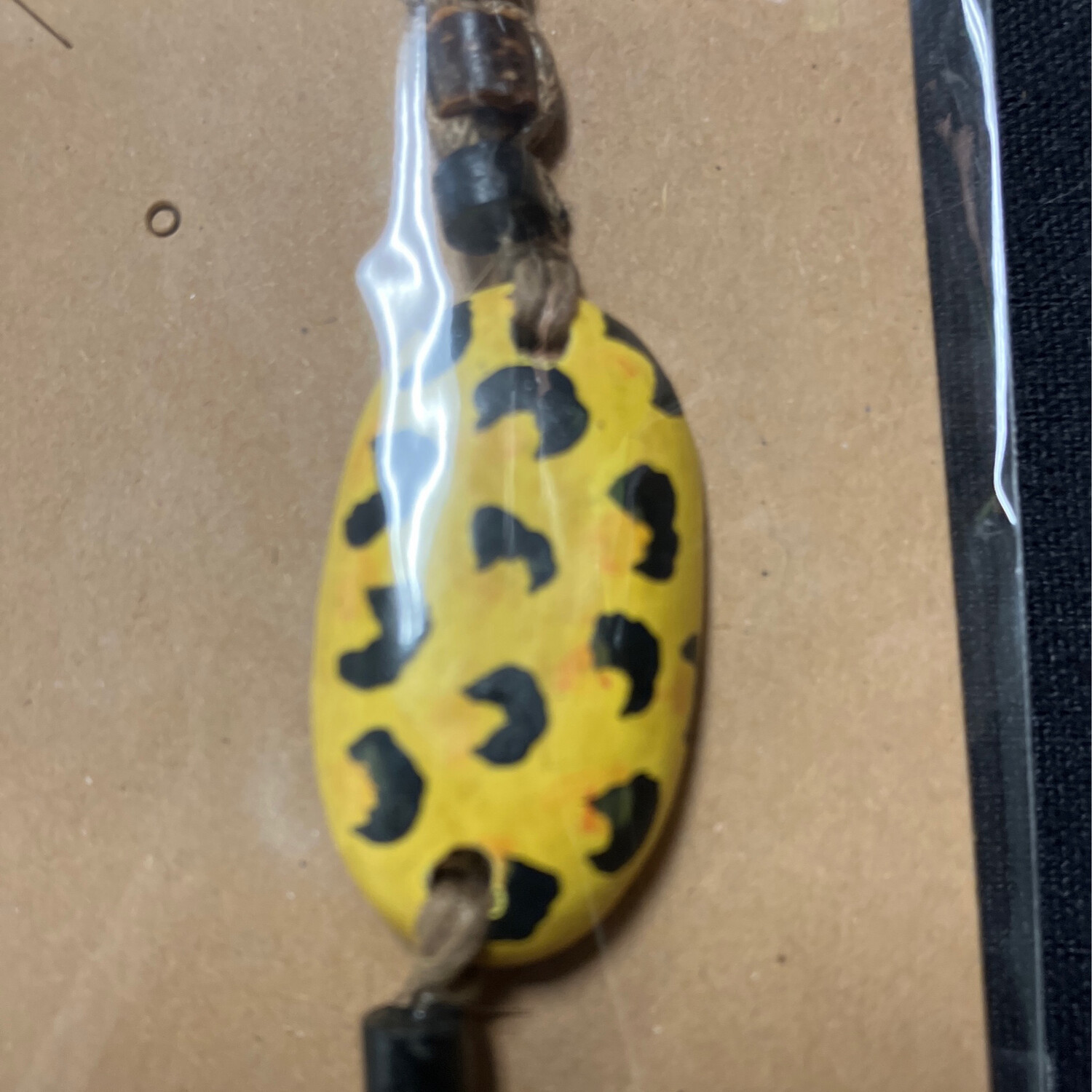 Handmade Yellow &amp; Black Leopard Print Bracelet 2