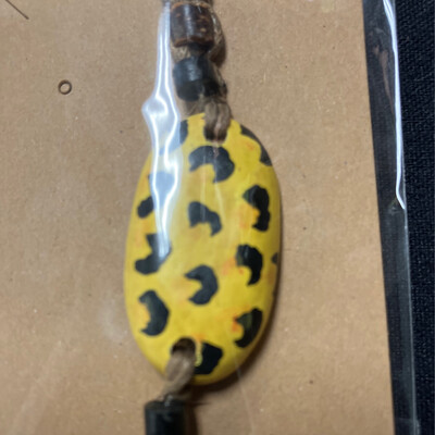 Handmade Yellow &amp; Black Leopard Print Bracelet 2