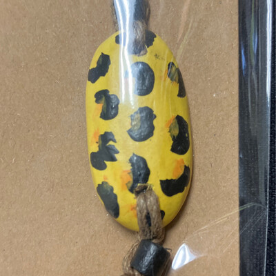 Handmade Yellow &amp; Black Leopard Print Bracelet 1