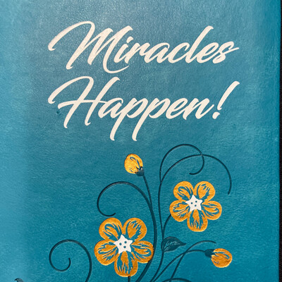 Teal Leather Miracles Happen Devotional