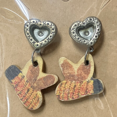 Wood Bee Earrings