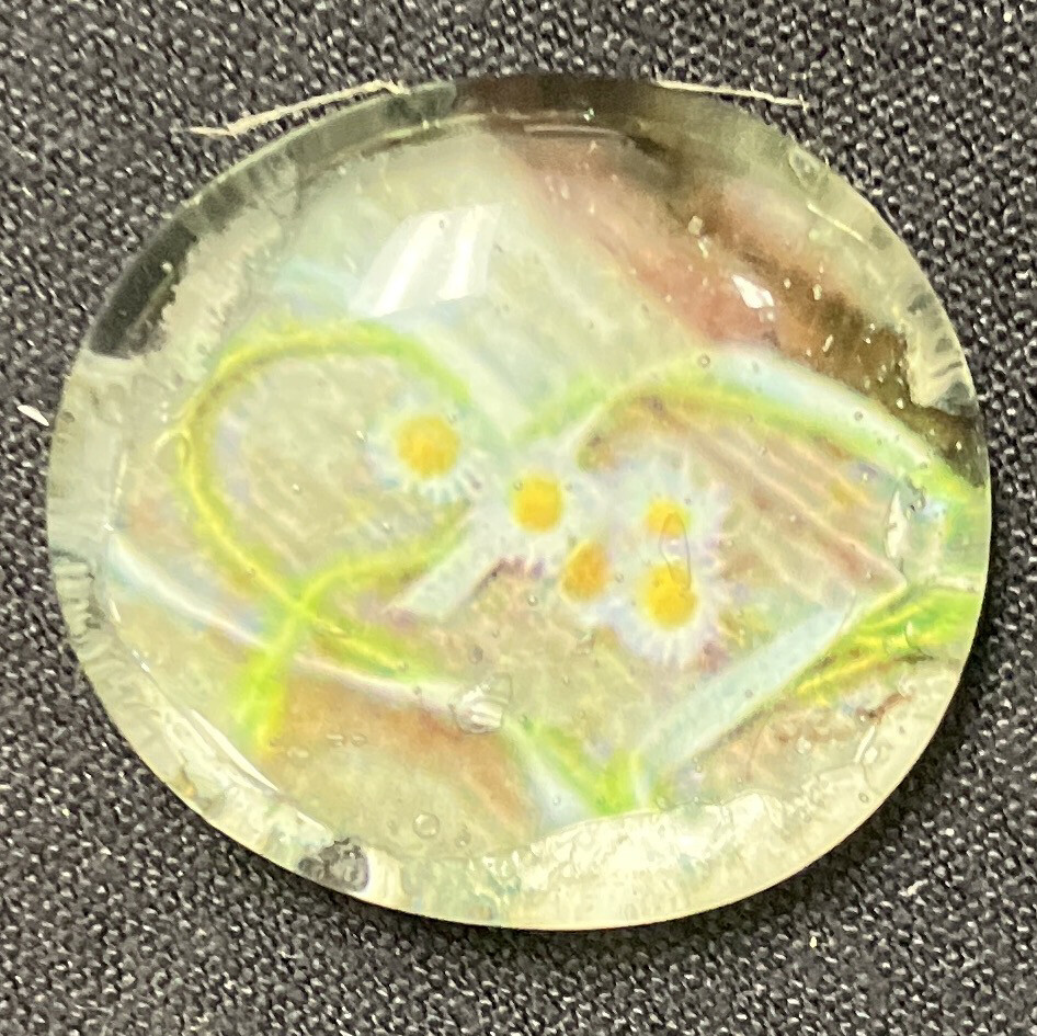 Glass Blessing Rock Sunflower &amp; Ribbon Hearts