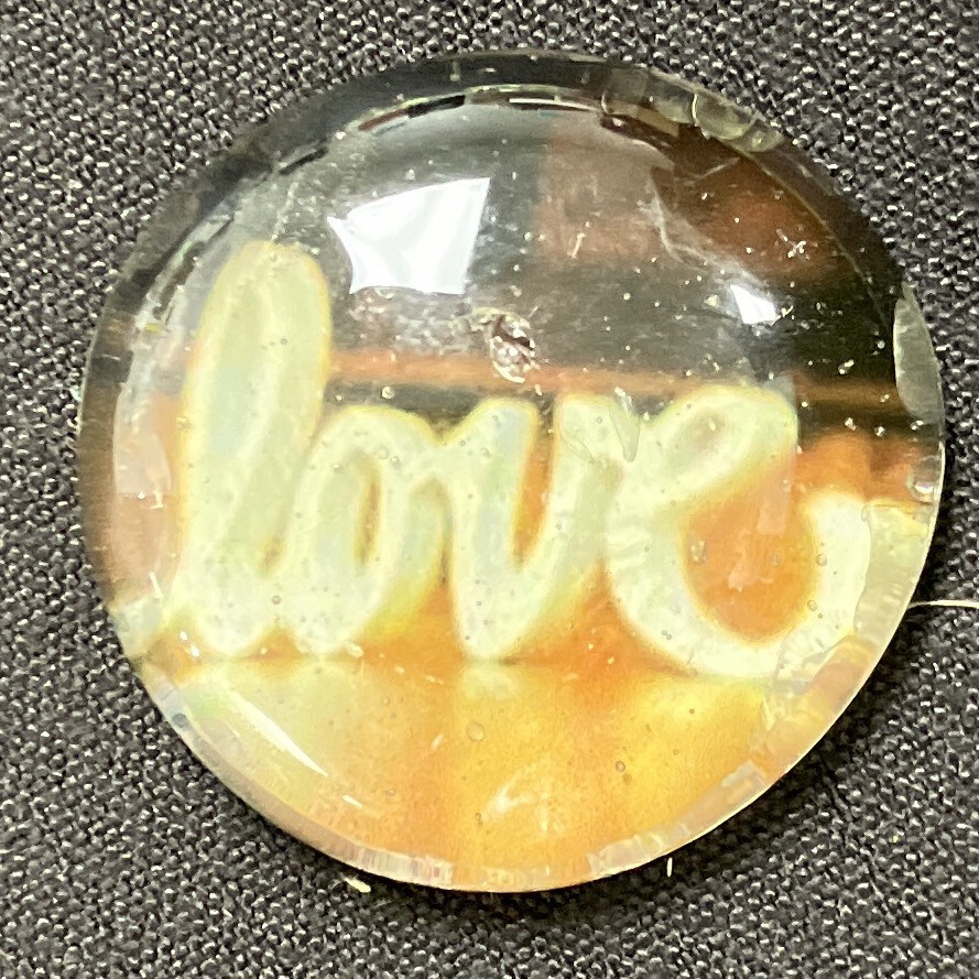 Glass Blessing Rock LOVE