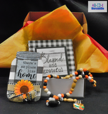 Gift Box Blessed &amp; Grateful with Gnome &amp; Buffalo Check