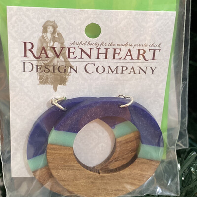 Boho Hoop Earrings - Navy &amp; Cream