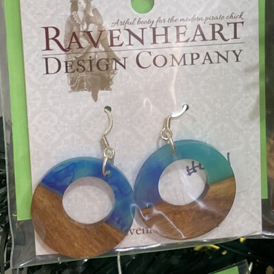 Boho Hoop Earrings - Blue