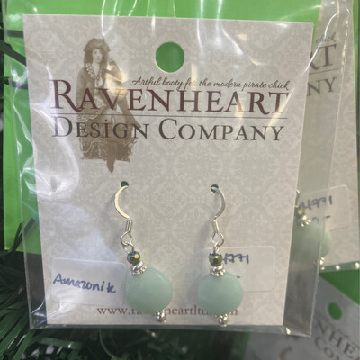 Amazonite Earrings (Silvertone)