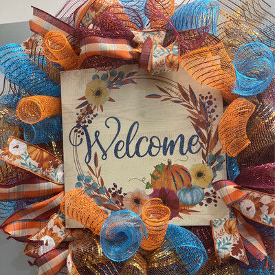 Turquoise pumpkin Welcome