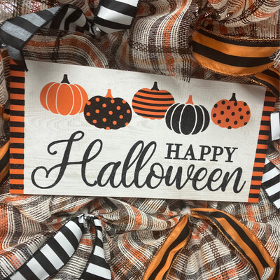 Color blocked Happy Halloween