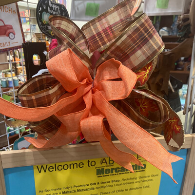 Large Bow Brown plaid