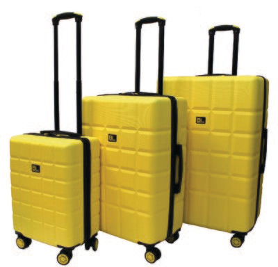 Contemporary Design 3 Piece Luggage Set 2063( Yellow)