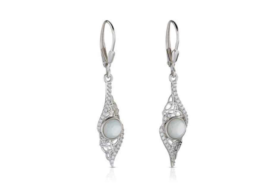 Arian Twisted Trinity Mother of Pearl Earrings