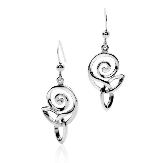 Sterling Silver Trinity Knot Swirl Celtic Earrings
