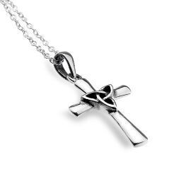 Silver Cross with Central Trinity Knot