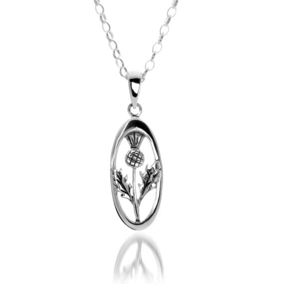 Sterling silver Scottish thistle pendant 