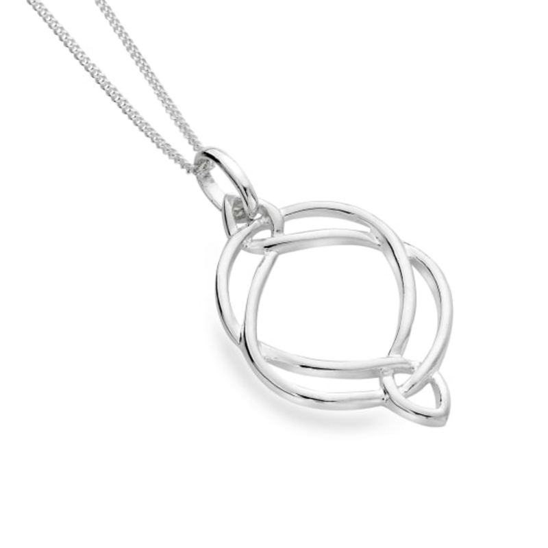 Intertwined Modern Sterling Silver Celtic Pendant