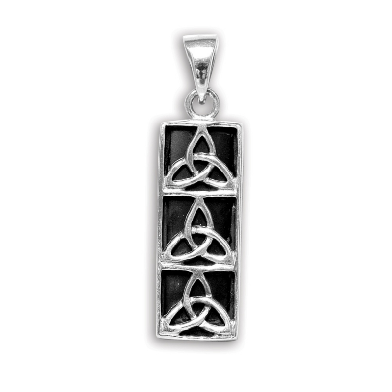 Three Vertical Trinity Knot Celtic pendant